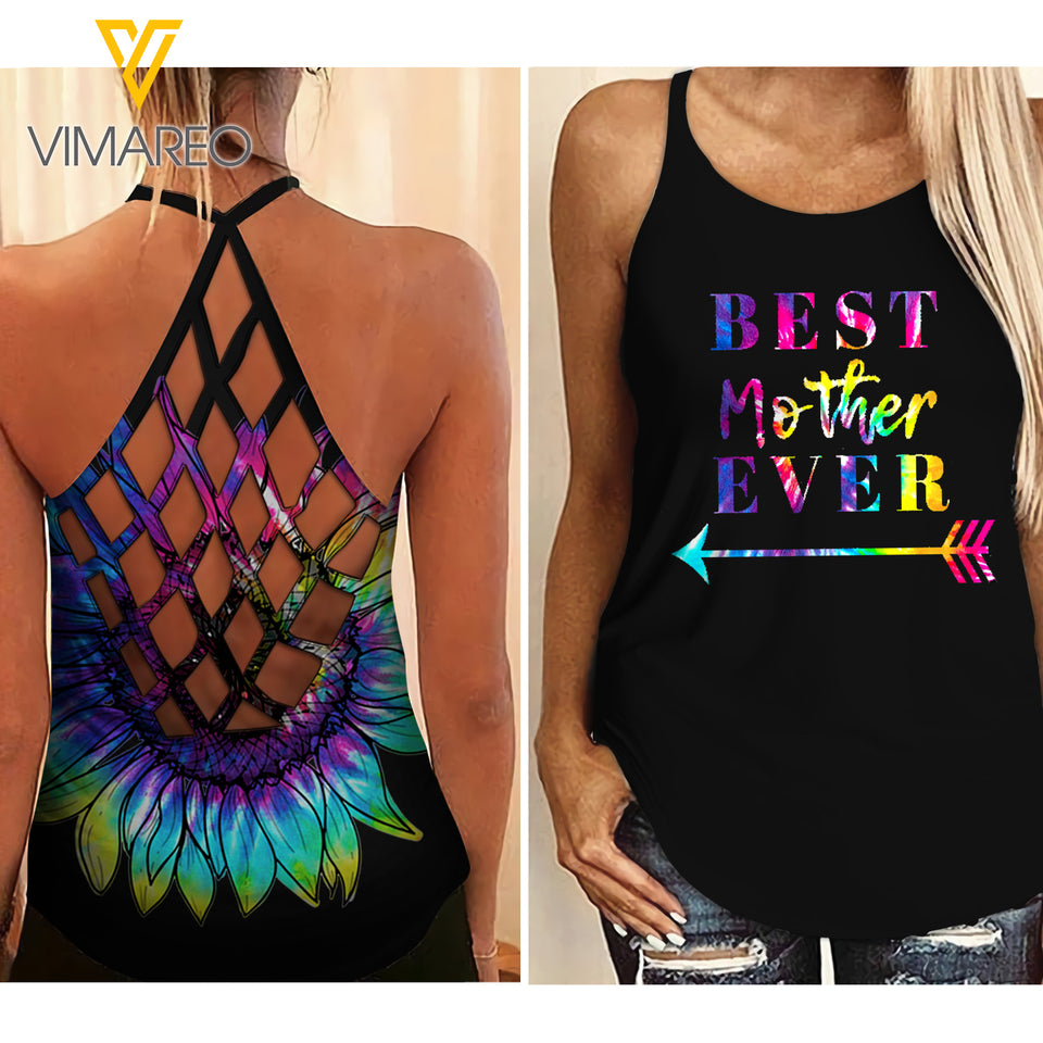 KHMD BEST MOTHER EVER Criss-Cross Tank Top 0904