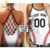 KHMD CUSTOM BASEBALL Girl Criss-Cross Tank Top 0604