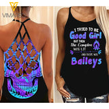 KHMD GOOD GIRL BAILEYS Criss-Cross CHAOTIC Tank Top Legging