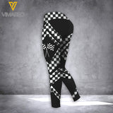 Racing girl Criss-Cross Open Back Camisole Tank Top Legging
