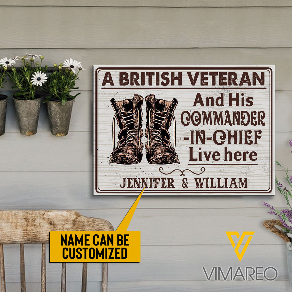 Personalized British Veteran Family Printed Metal Sign NEYA18