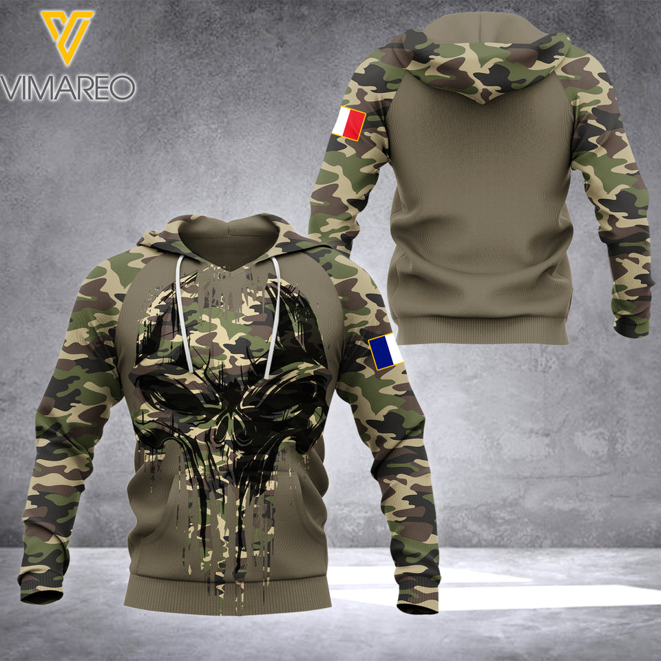 FRANCE CAMO T SHIRT/HOODIE 3D PRINTED TMT NEW