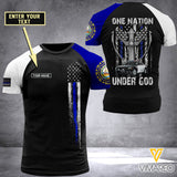 New Hampshire BLUE LINE CUSTOMIZE T SHIRT 3D PRINTED TMT