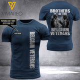belgium veteran CUSTOMIZE T SHIRT 3D PRINTED army
