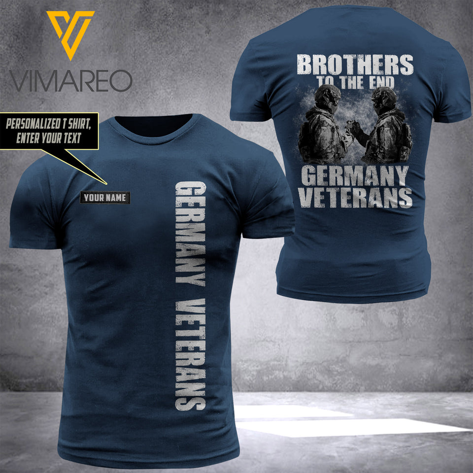germany veteran CUSTOMIZE T SHIRT 3D PRINTED army