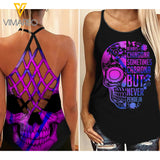 chingona Criss-Cross Open Back Camisole Tank Top TMT SKULL
