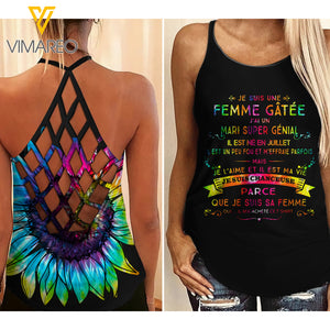 JULY guy wife Criss-Cross Open Back Camisole Tank Top TMT
