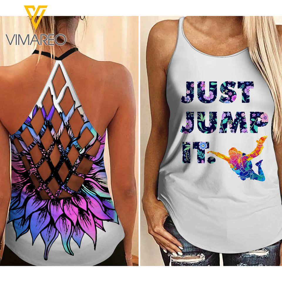 JUST JUMP CRISS-CROSS OPEN BACK CAMISOLE TANK TOP