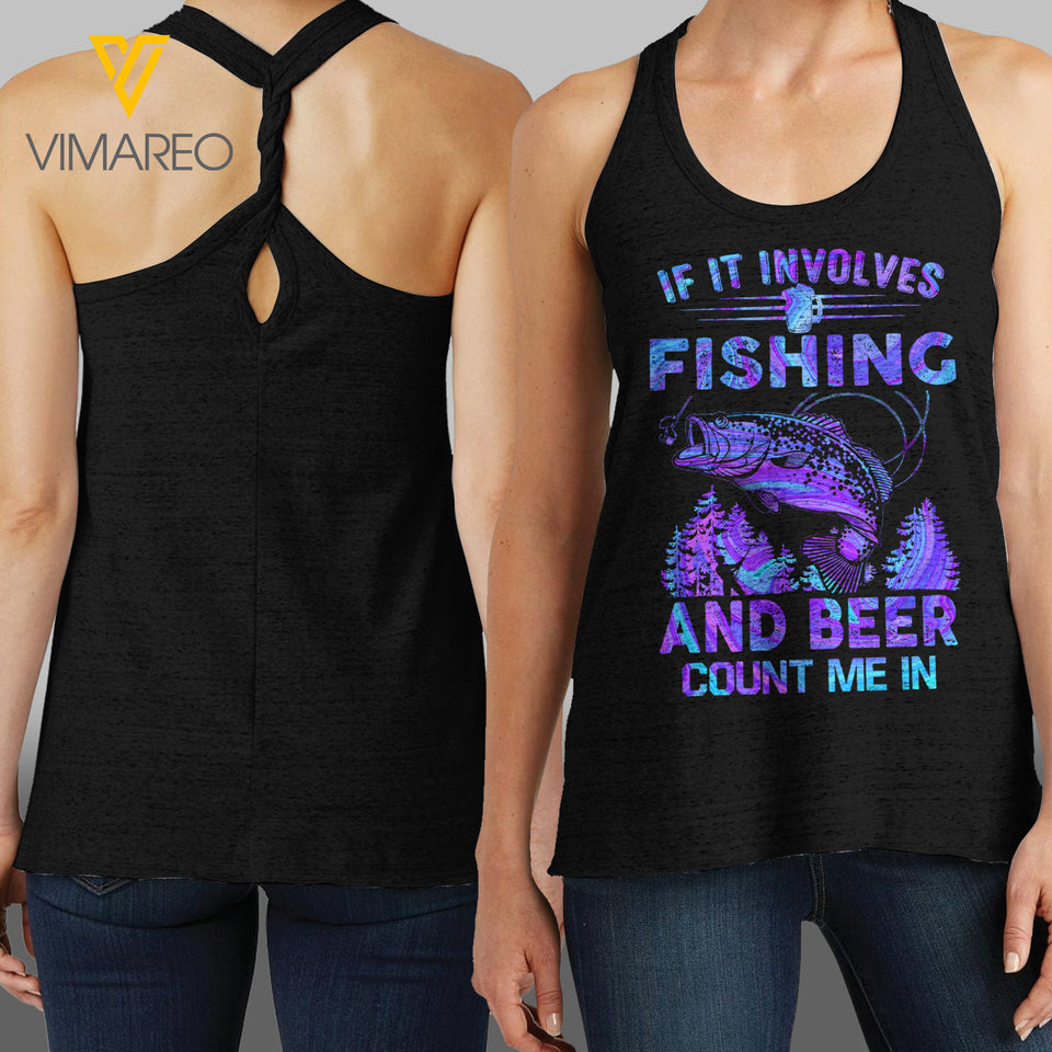Fishing & Beer Twist Back Tank
