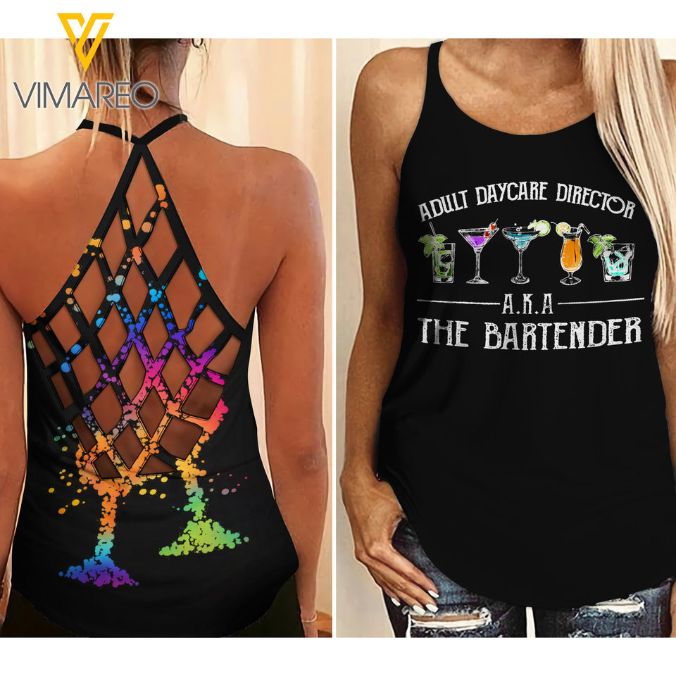 Bartender Criss-Cross Open Back Camisole Tank Top