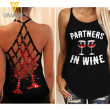 Partner in Wine Criss Cross Open Back Camisole Tank