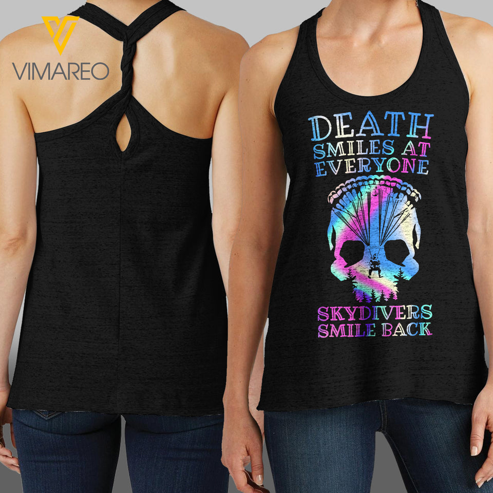 Skydiving Lover Ladies Cosmic Twisted Back Tank
