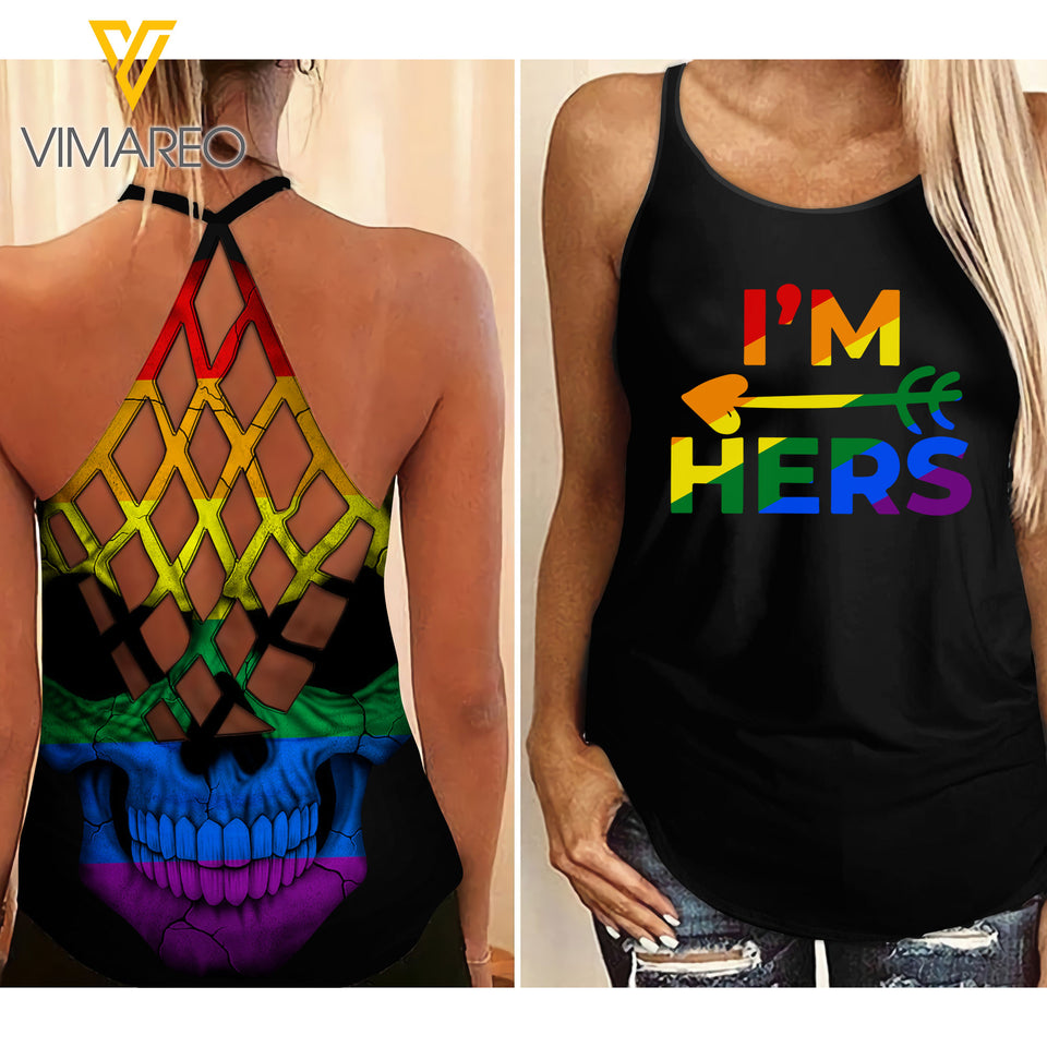I'M HERS-SHE'S MINE CRISS-CROSS OPEN BACK CAMISOLE TANK TOP