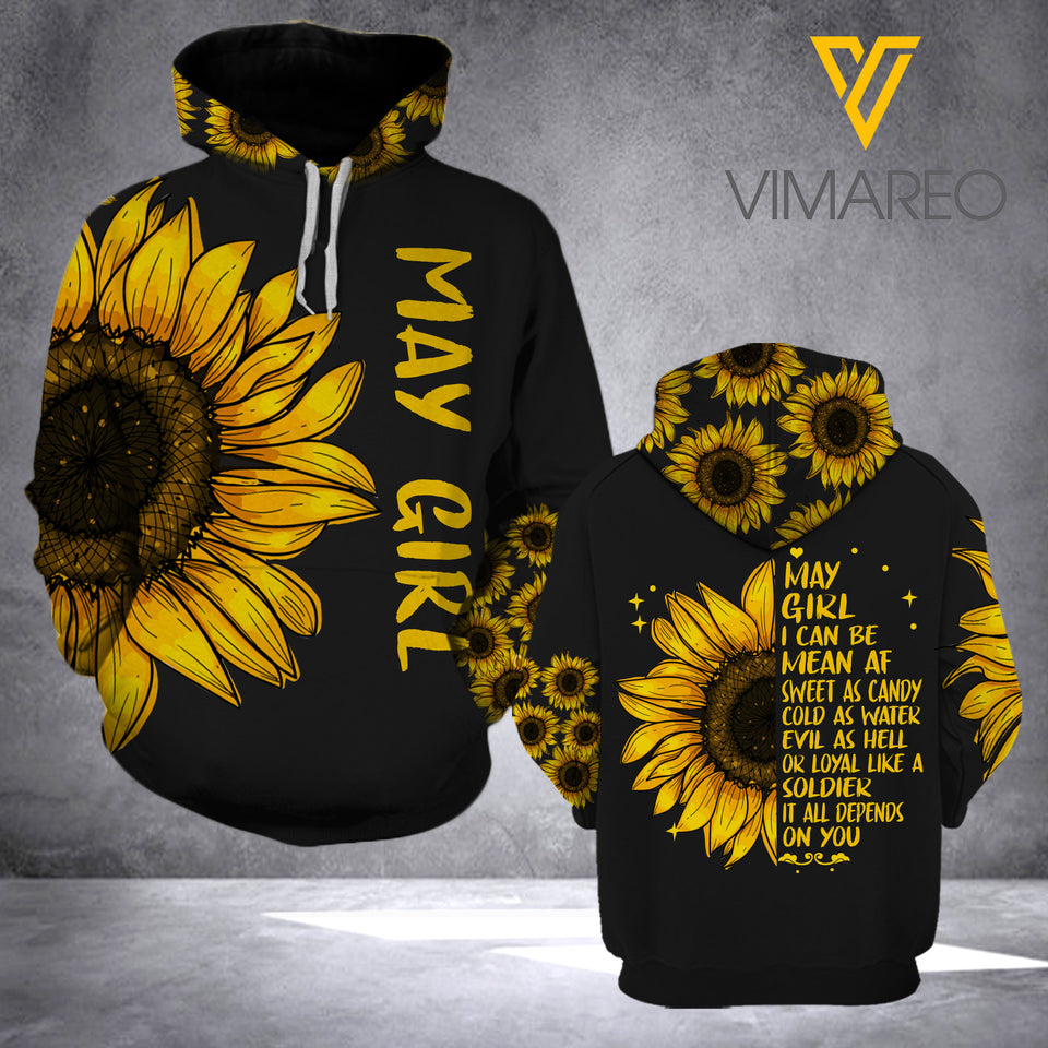 MAY GIRL SUNFLOWER HOODIE 3D PRINTED LC