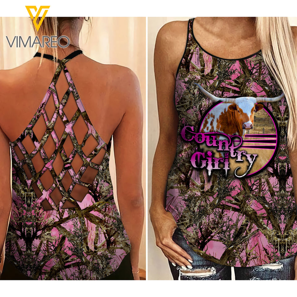 COUNTRY GIRL CRISS-CROSS OPEN BACK CAMISOLE TANK TOP