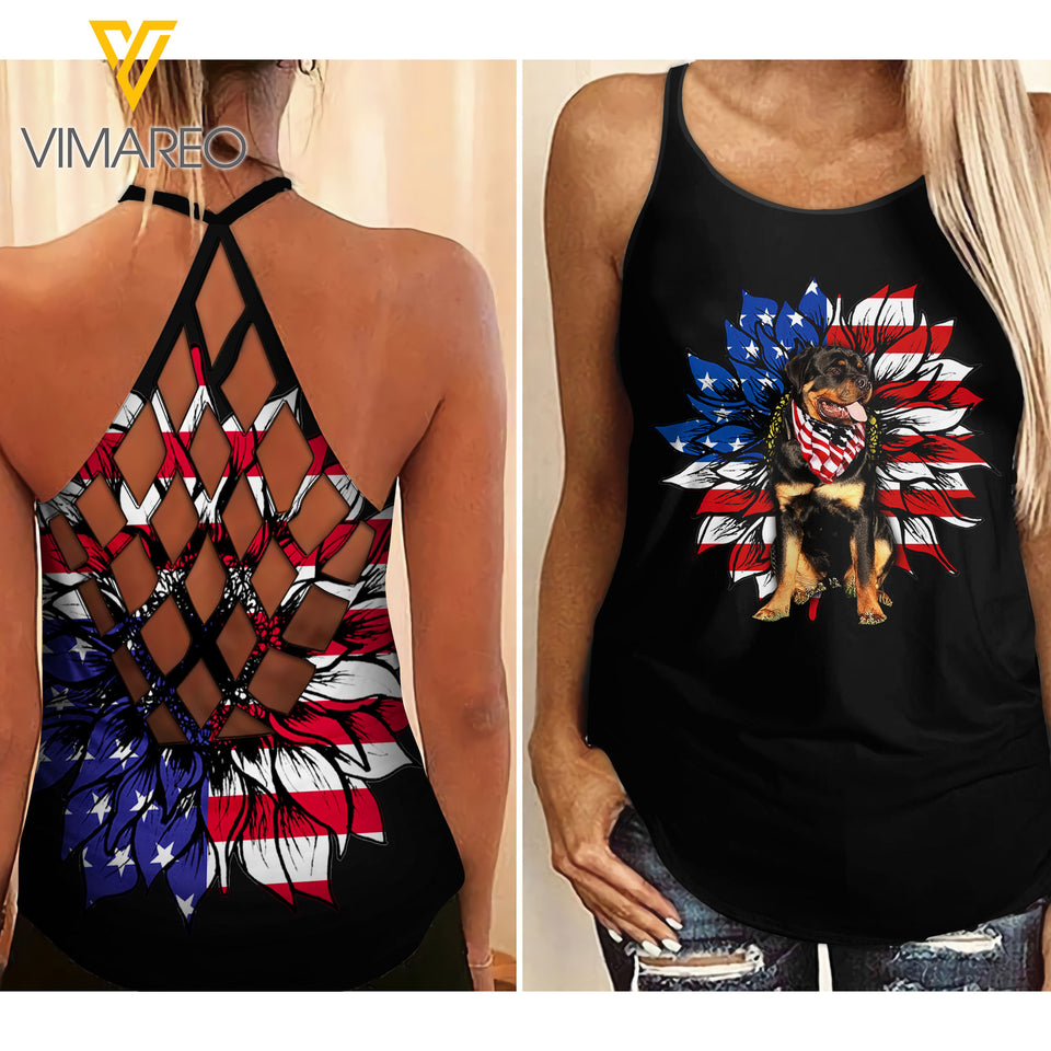 ROTTWEILER DOG CRISS-CROSS TANK TOP