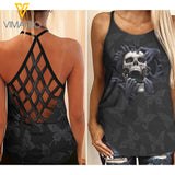 SKULL GIRL CRISS-CROSS TANK TOP/LEGGING