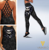 SKULL GIRL CRISS-CROSS TANK TOP/LEGGING