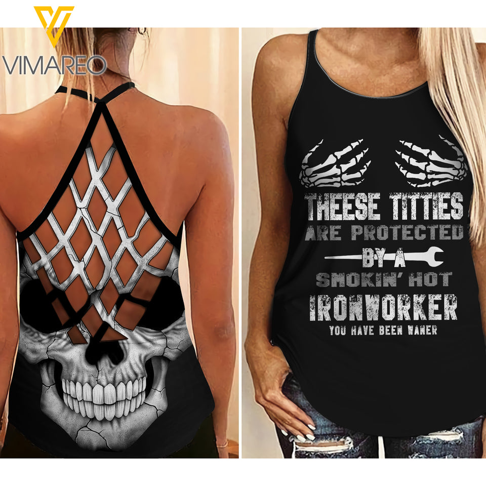 IRONWORKER GIRL CRISS-CROSS TANK TOP