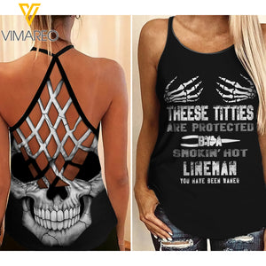 LINEMAN GIRL CRISS-CROSS TANK TOP