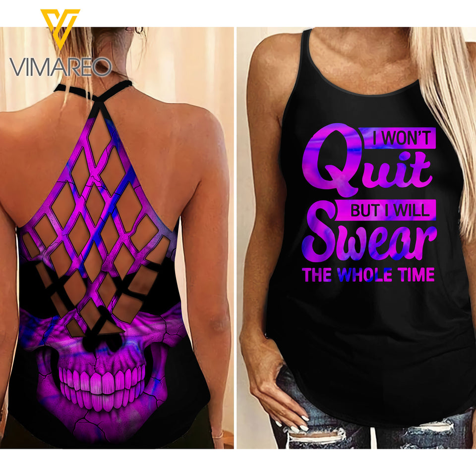 RUNNER CRISS-CROSS OPEN BACK CAMISOLE TANK TOP