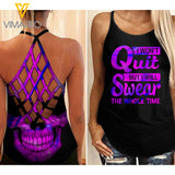RUNNER CRISS-CROSS OPEN BACK CAMISOLE TANK TOP