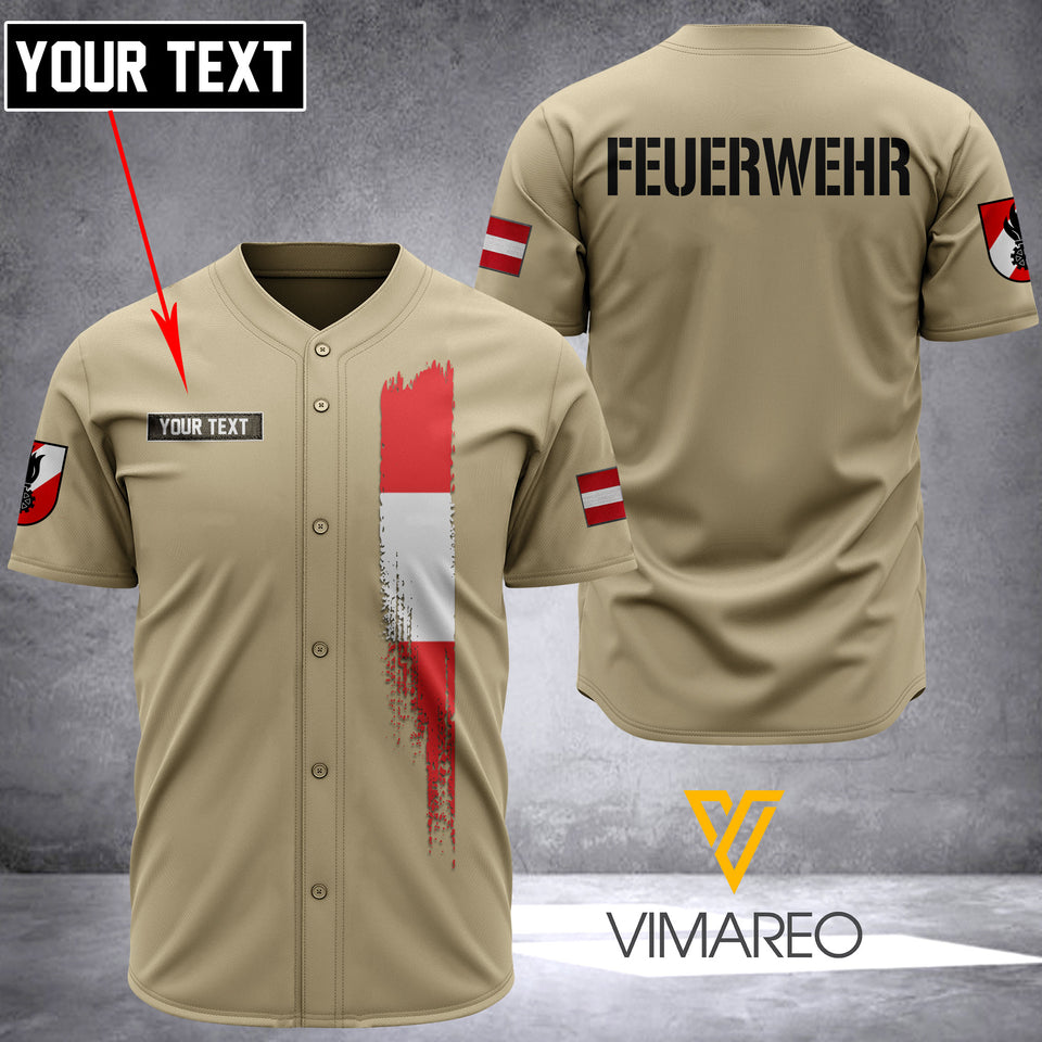 AUSTRIA FIREFIGHTER BASEBALL JERSEY 3D PRINTED