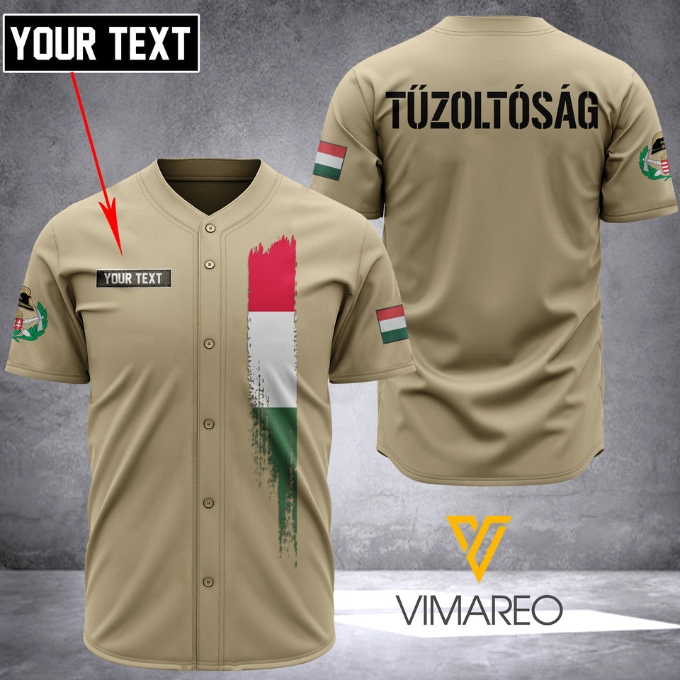 HUNGARY FIREFIGHTER BASEBALL JERSEY 3D PRINTED