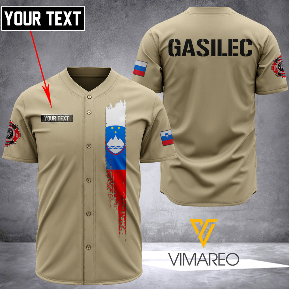 SLOVENIA FIREFIGHTER BASEBALL JERSEY 3D PRINTED