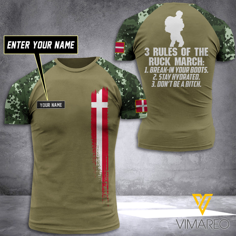 DENMARK SOLDIER CUSTOMIZE T-SHIRT 3D PRINTED