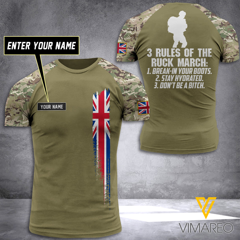 BRITISH SOLDIER CUSTOMIZE T-SHIRT 3D PRINTED