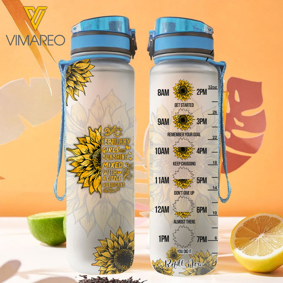 FEBRUARY GIRL WATER TRACKER BOTTLE