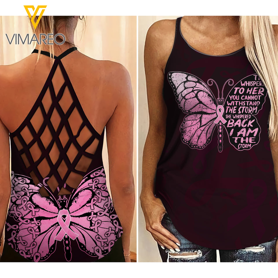 CANCER CRISS-CROSS TANK TOP