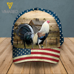 PERSONALIZED ROOSTER PEAKED CAP 3D LC