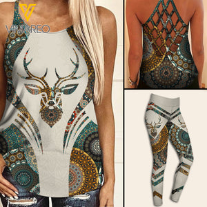HUNTING GIRL CRISS-CROSS TANK TOP/LEGGING