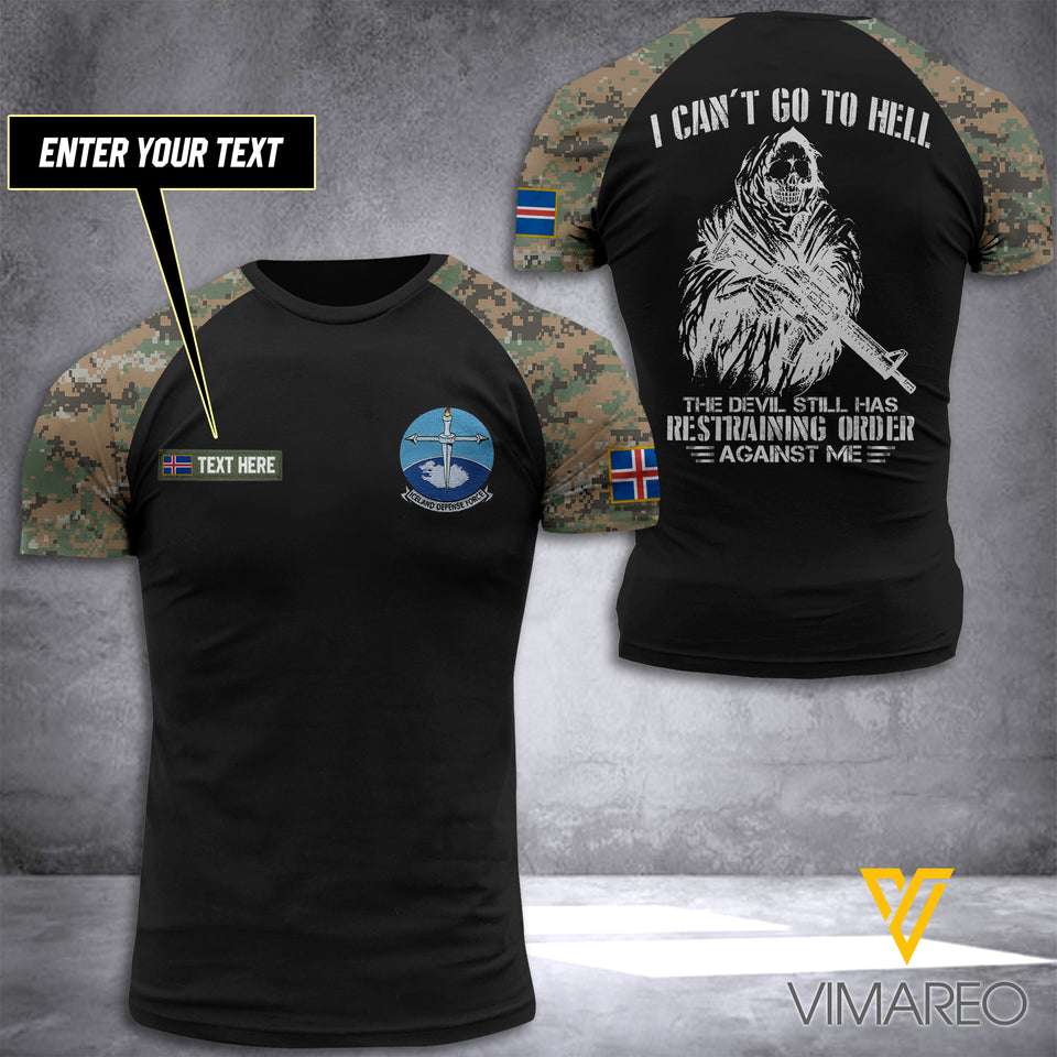 ICELAND ARMY CUSTOMIZE T-SHIRT 3D PRINTED