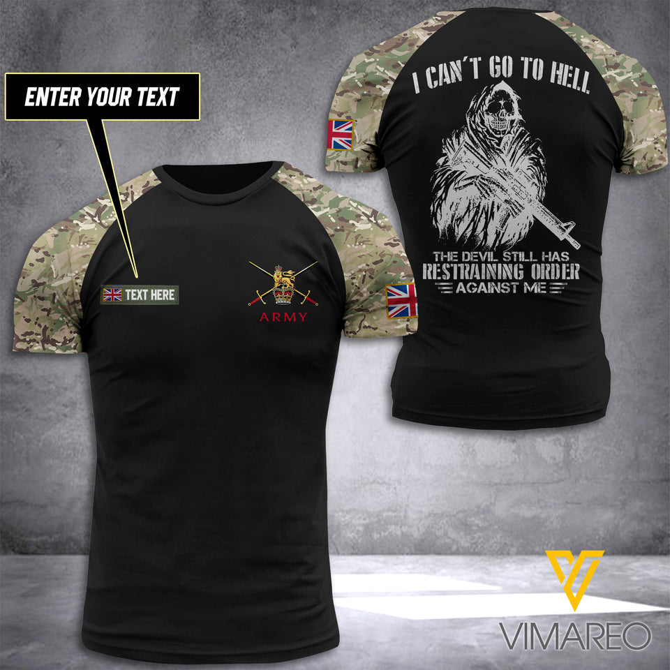 BRITISH ARMY CUSTOMIZE T-SHIRT 3D PRINTED