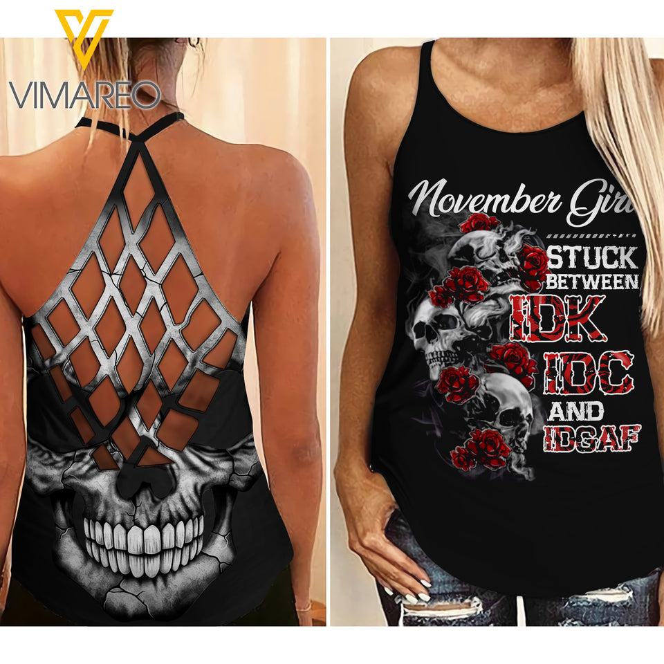NOVEMBER GIRL CRISS-CROSS OPEN BACK CAMISOLE TANK TOP