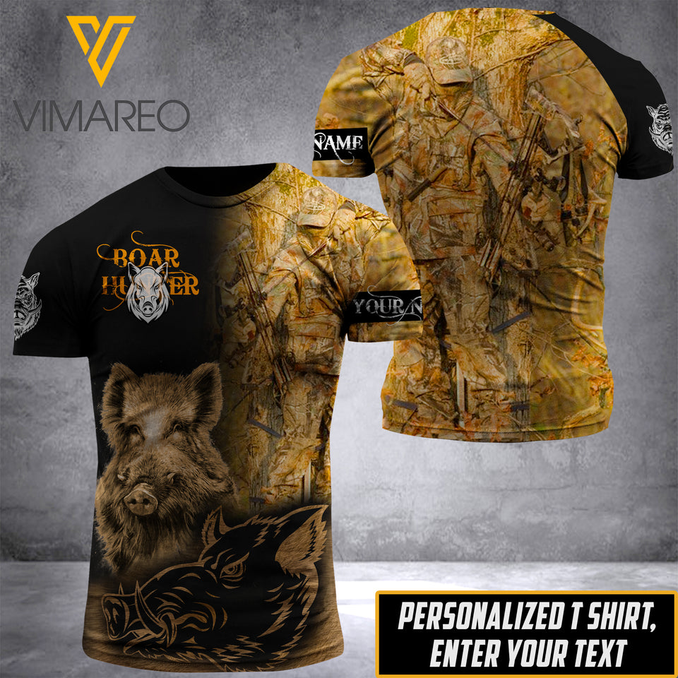 BOAR HUNTING CUSTOMIZE T-SHIRT 3D PRINTED