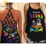 BOXER DOG CRISS-CROSS OPEN BACK CAMISOLE TANK TOP