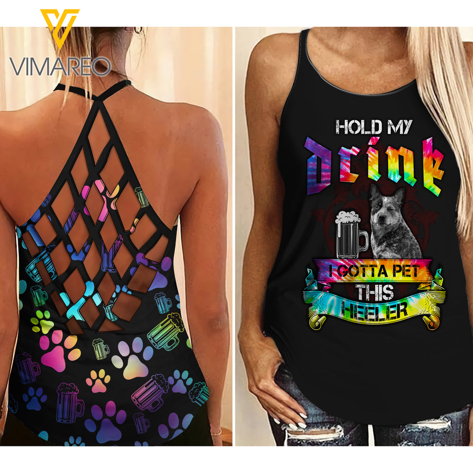 HEELER DOG CRISS-CROSS OPEN BACK CAMISOLE TANK TOP