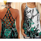 Country girl Criss-Cross Open Back Camisole Tank Top ZT2703