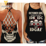 OCTOBER GIRL CRISS-CROSS OPEN BACK CAMISOLE TANK TOP
