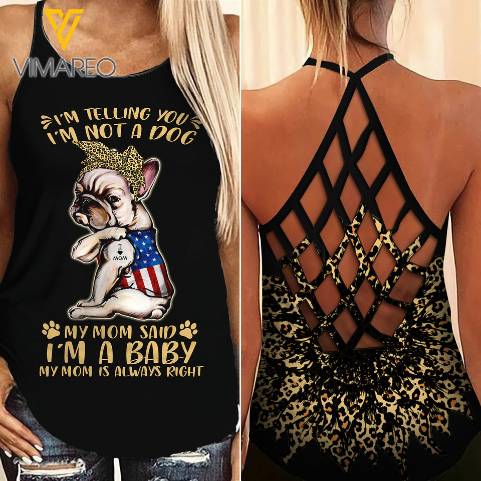 PUG DOG CRISS-CROSS TANK TOP/LEGGING