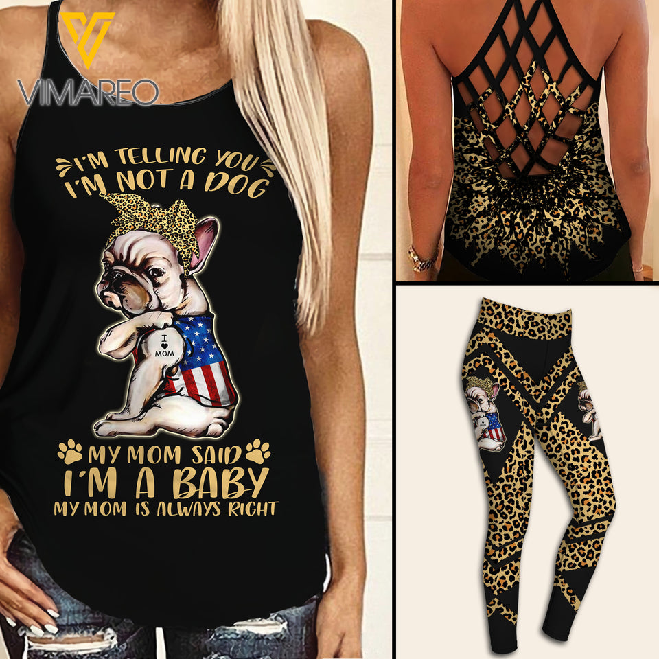 PUG DOG CRISS-CROSS TANK TOP/LEGGING
