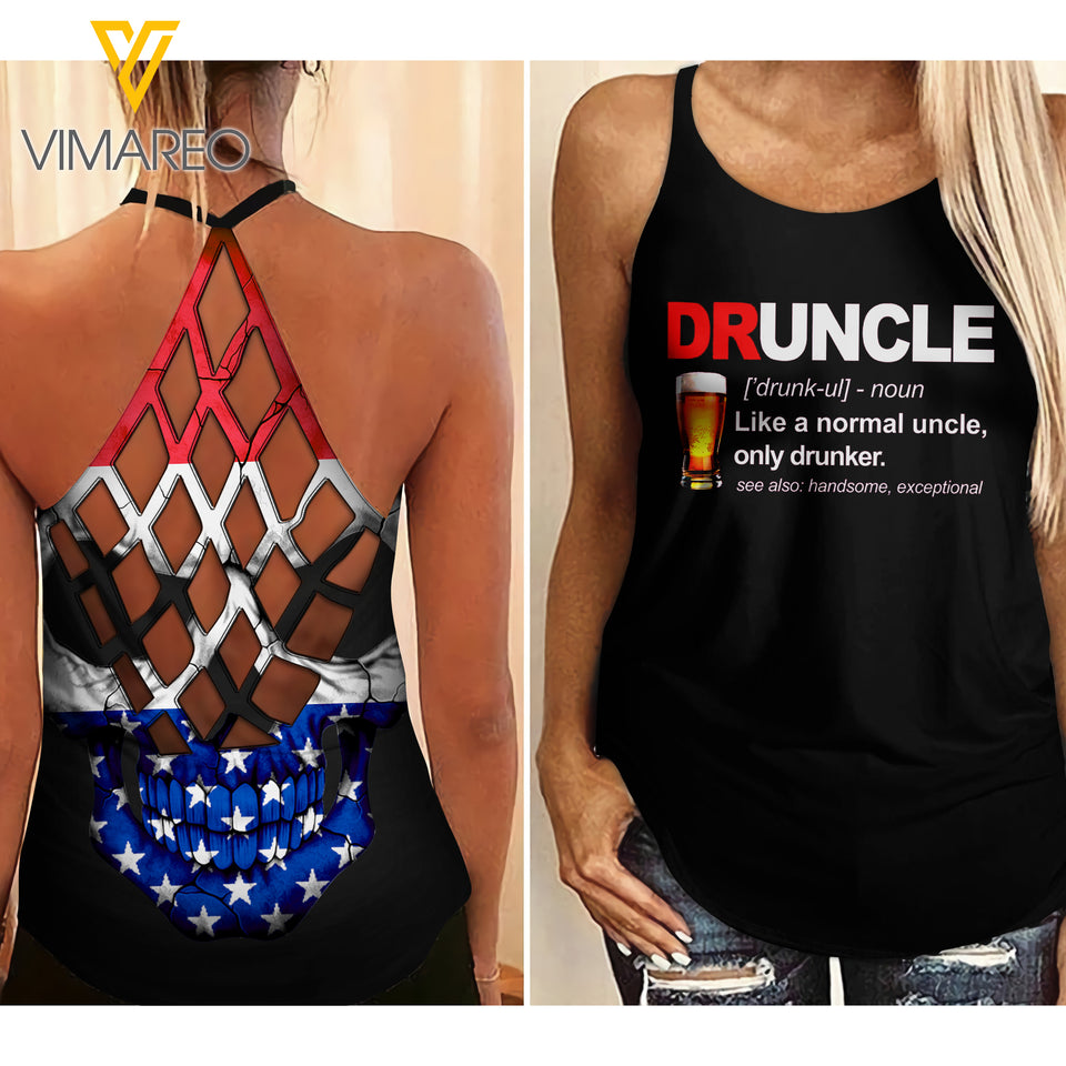 DRUNCLE CRISS-CROSS TANK TOP