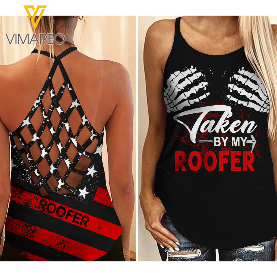 TAKEN ROOFER CRISS-CROSS OPEN BACK CAMISOLE TANK TOP