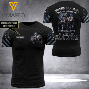 NOVEMBER MAN CUSTOMIZE T-SHIRT 3D PRINTED