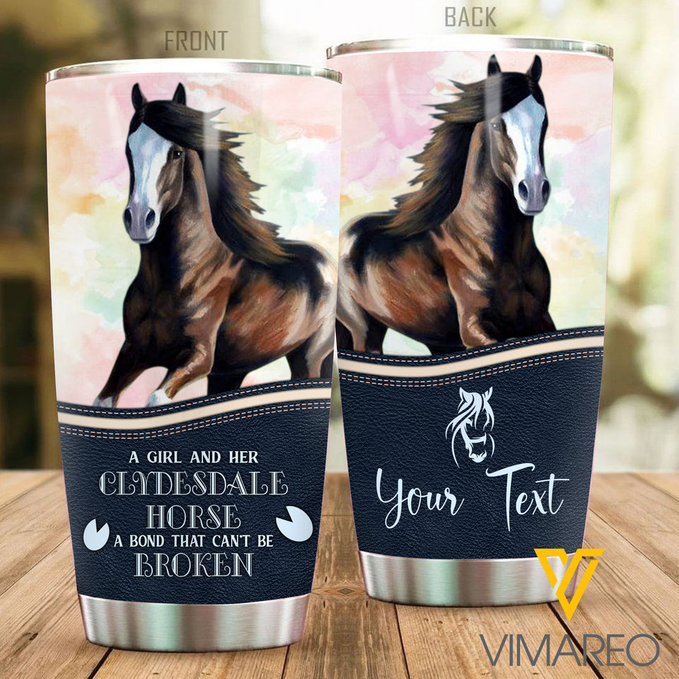 PERSONALIZED CLYDESDALE HORSE TUMBLER