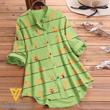 GOLDEN RETRIEVER DOG PRINT VINTAGE BLOUSE